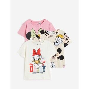 H&M Disney 3 Pack Printed Jersey Tops - 8/10 (8-10Y)